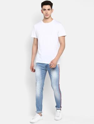 blue heavy washed side tape jeans - 16285840 - Standard Image - 4