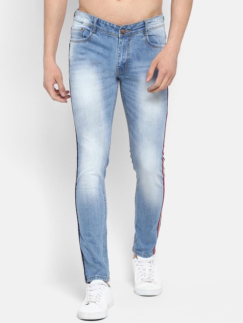 blue heavy washed side tape jeans - 16285840 - Zoom Image - 2