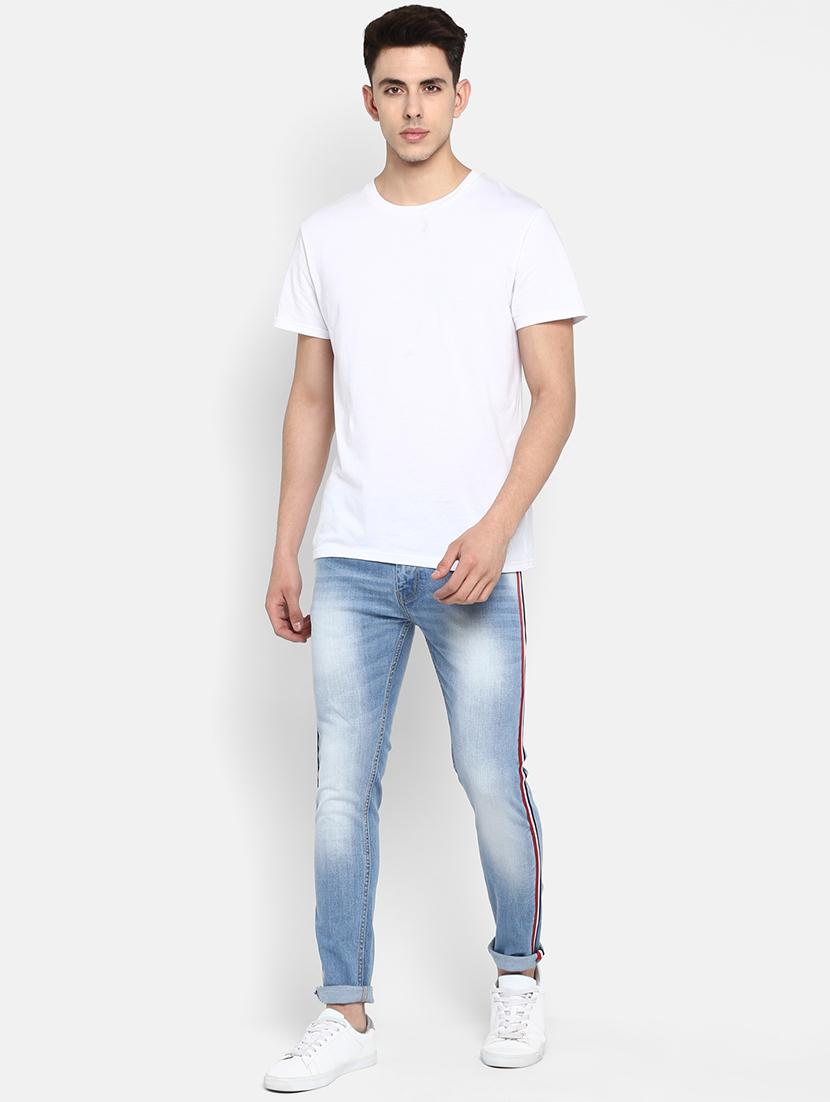 blue heavy washed side tape jeans - 16285840 - Zoom Image - 4