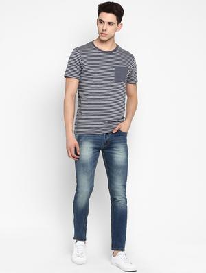 blue heavy washed side tape jeans - 16285841 - Standard Image - 4