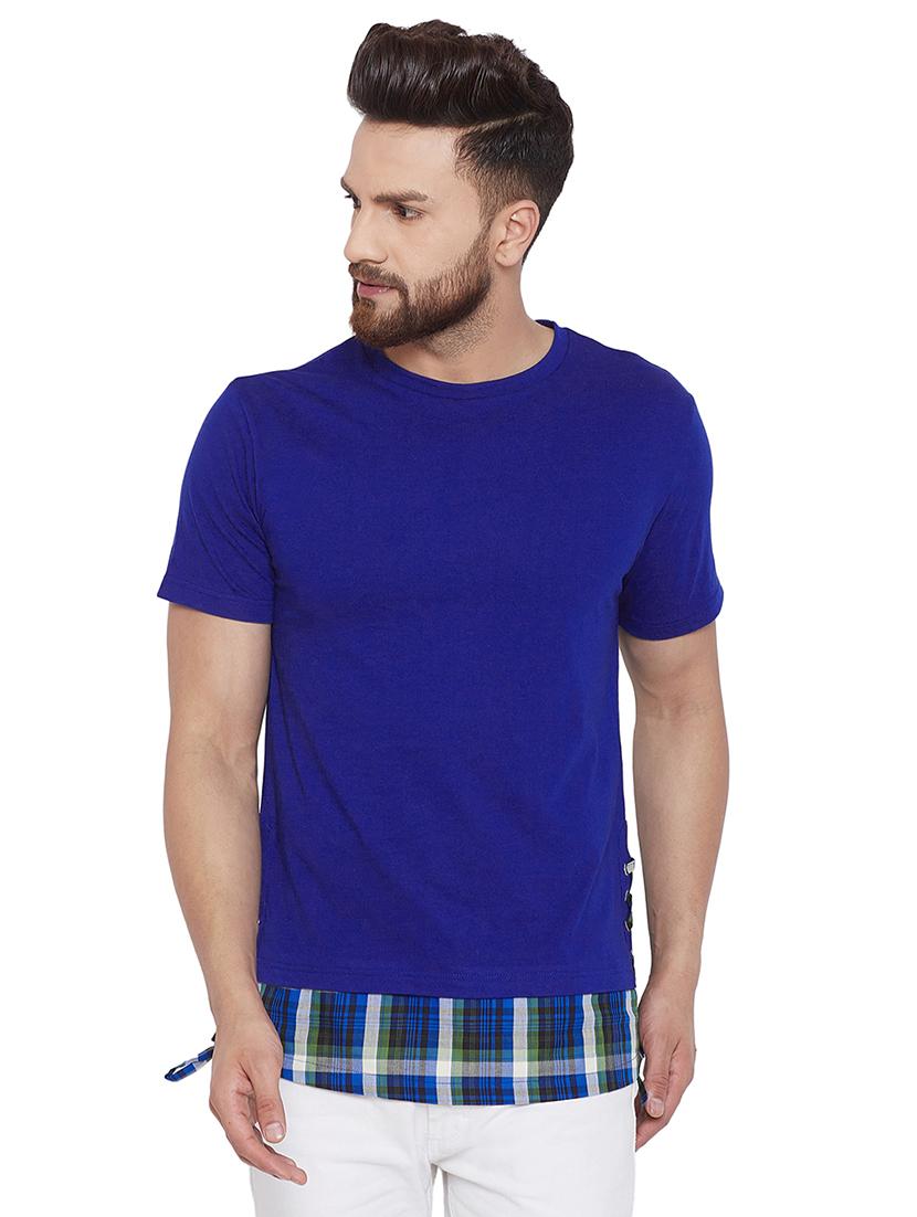 blue solid tshirt - 16286038 - Zoom Image - 1