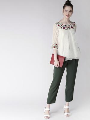 gathered detail embroidered top - 16286180 - Standard Image - 4