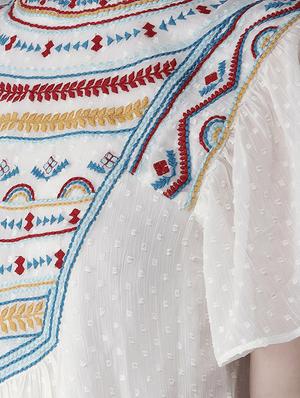crew neck embroidered top - 16286187 - Standard Image - 4