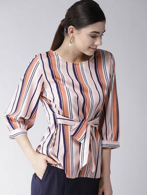 tie knot front striprd top - 16286196 - Standard Image - 2