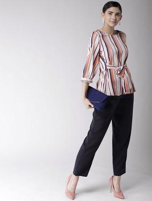 tie knot front striprd top - 16286196 - Standard Image - 4