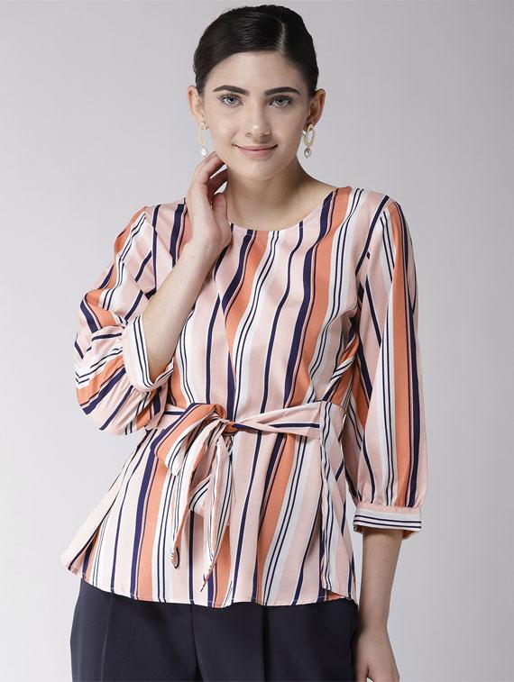 tie knot front striprd top - 16286196 - Zoom Image - 1