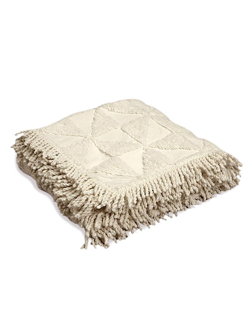 saral home soft cotton unique firki design tufted throw/ sofacover -140x210 cm - 16286955 - Zoom Image - 2