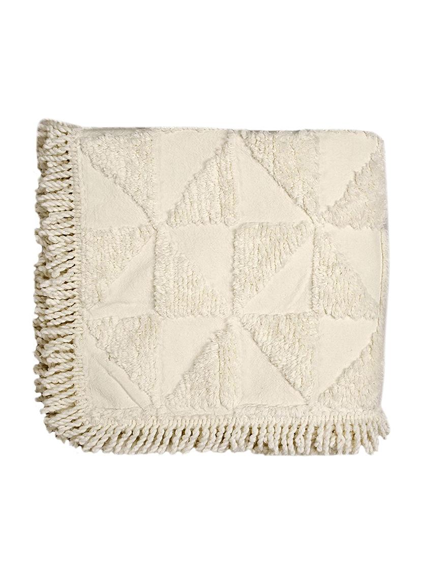saral home soft cotton unique firki design tufted throw/ sofacover -140x210 cm - 16286955 - Zoom Image - 3