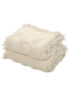 saral home soft cotton unique firki design tufted throw/ sofacover -140x125 cm - 16286956 - Standard Image - 2