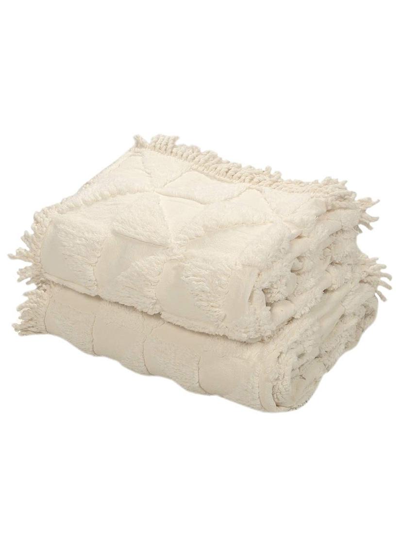 saral home soft cotton unique firki design tufted throw/ sofacover -140x125 cm - 16286956 - Zoom Image - 2