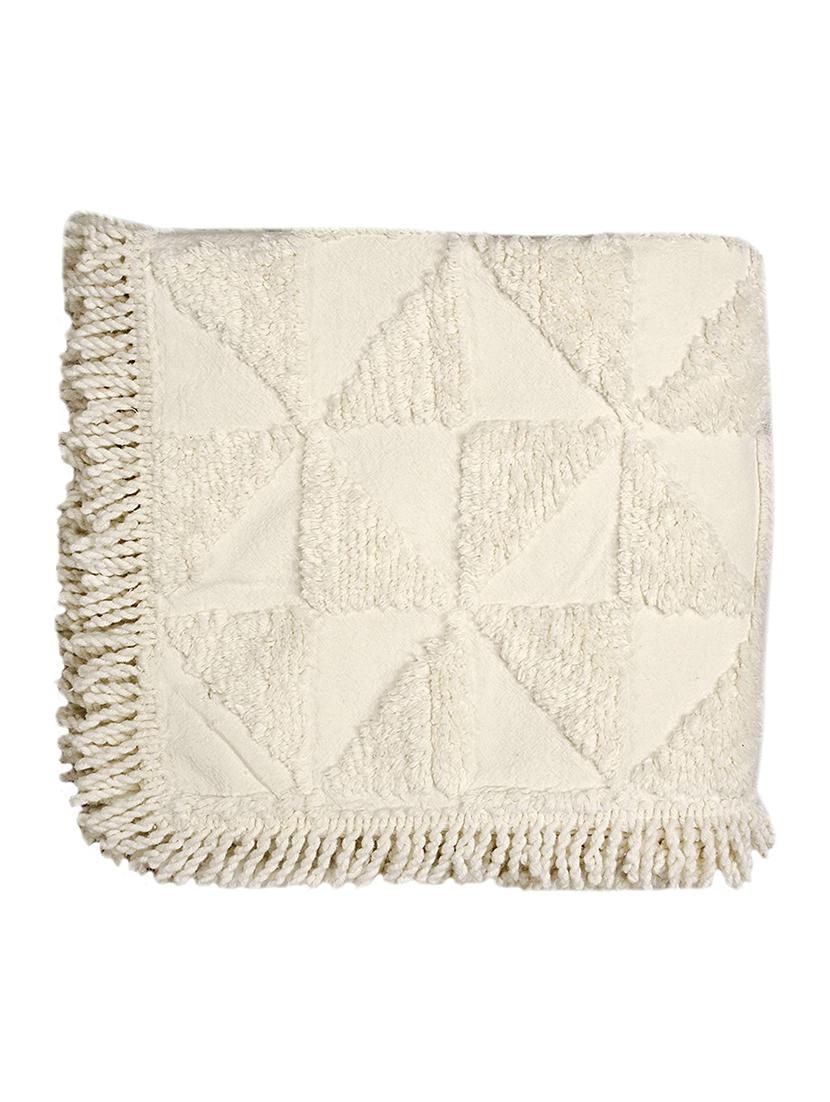 saral home soft cotton unique firki design tufted throw/ sofacover -140x125 cm - 16286956 - Zoom Image - 3