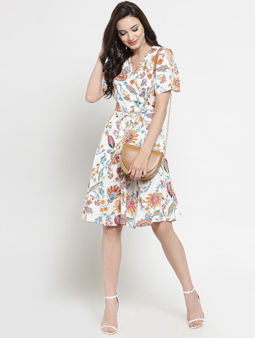 tie front floral a line dress - 16287104 - Zoom Image - 4