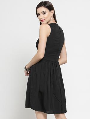 lace detail a line dress - 16287115 - Standard Image - 3