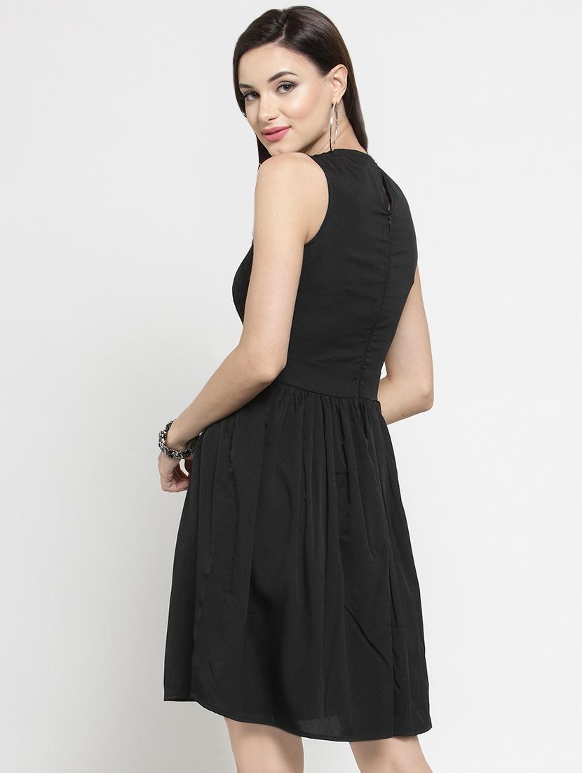 lace detail a line dress - 16287115 - Zoom Image - 3