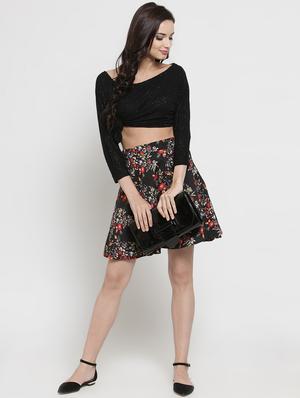 floral high rise flared skirt - 16287126 - Standard Image - 4