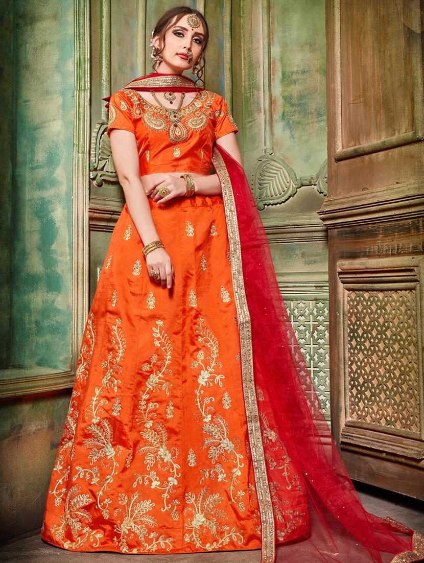 embroidered flared lehenga - 16287426 - Zoom Image - 1