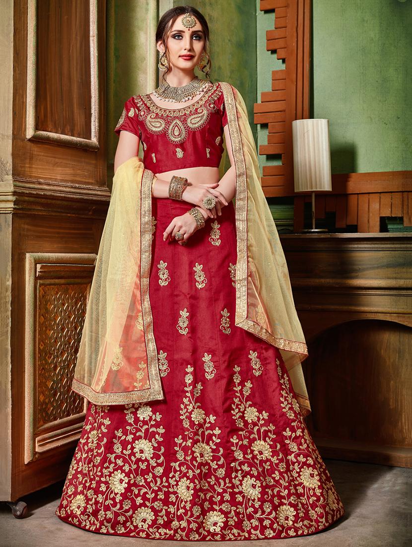 embroidered flared lehenga - 16287428 - Zoom Image - 1