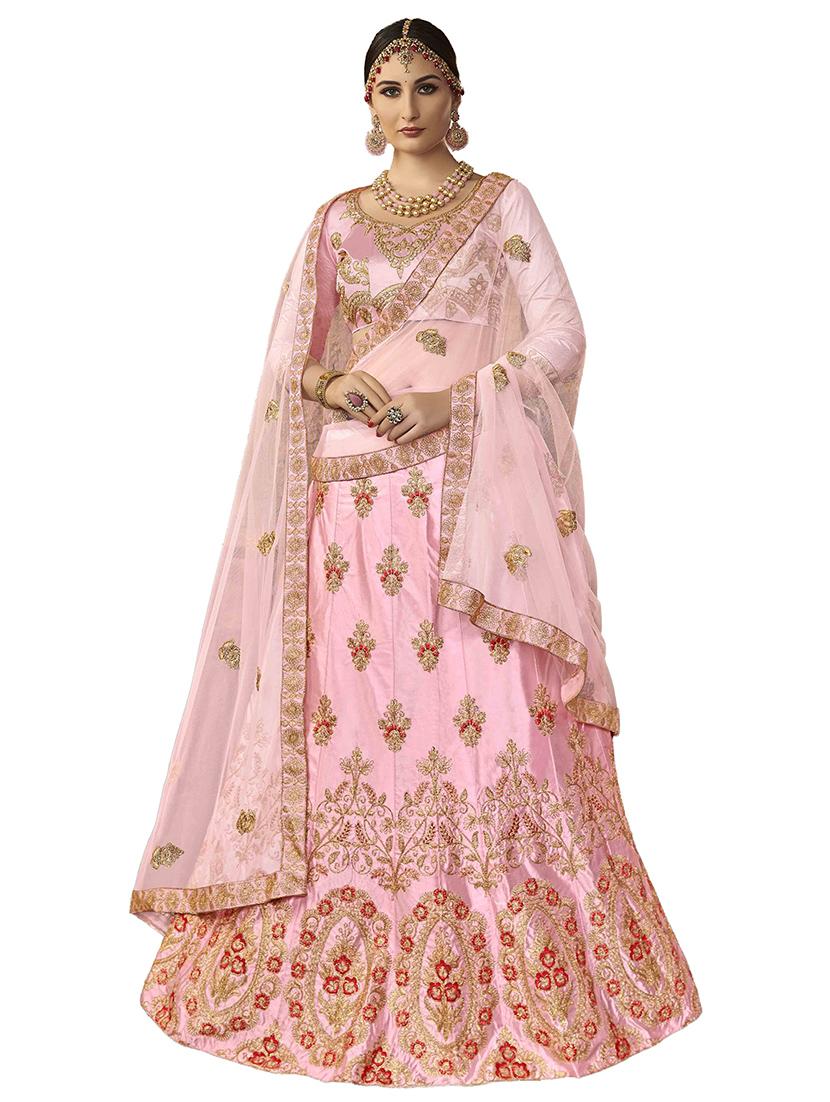floral embroidered flared lehenga - 16287433 - Zoom Image - 1