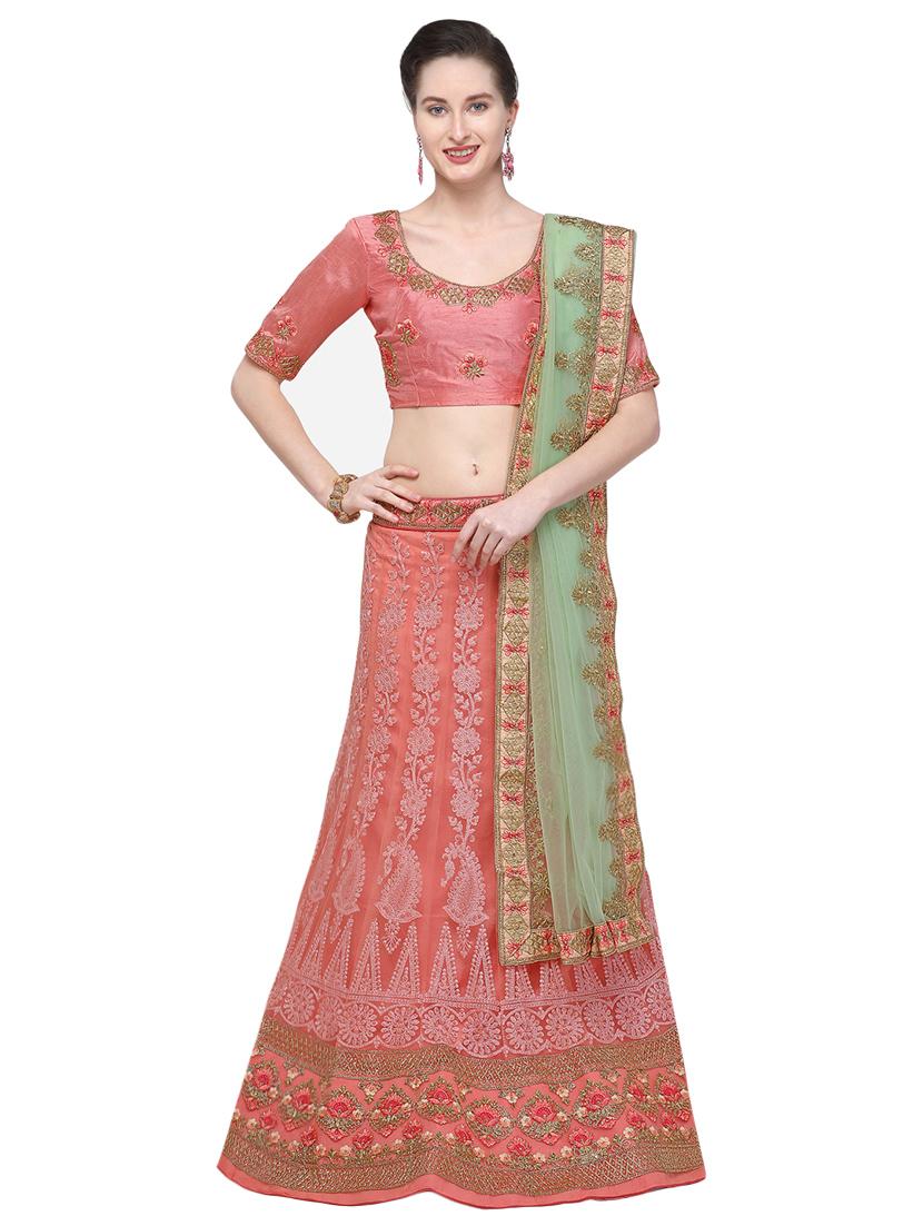 floral embroidered flared lehenga - 16287450 - Zoom Image - 1