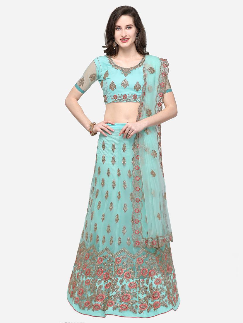 floral embroidered flared lehenga - 16287462 - Zoom Image - 1