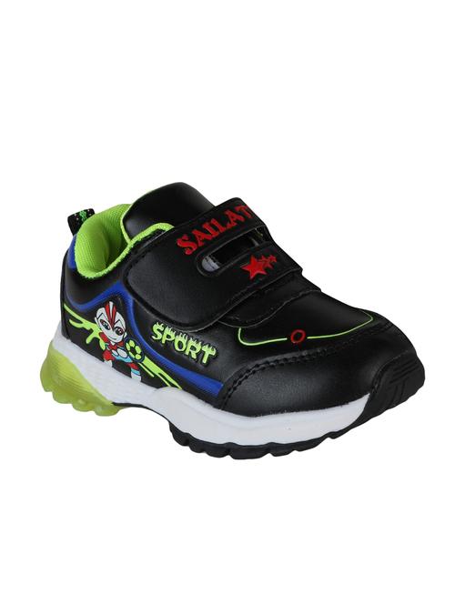 black leatherette sports shoe - 16287787 - Standard Image - 1