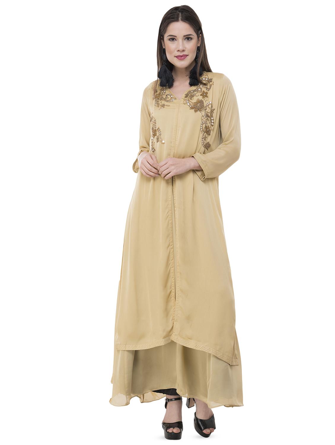 embellished layered kurta - 16288095 - Zoom Image - 1