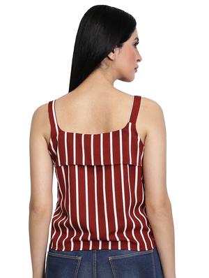tie front striped top - 16288613 - Standard Image - 3