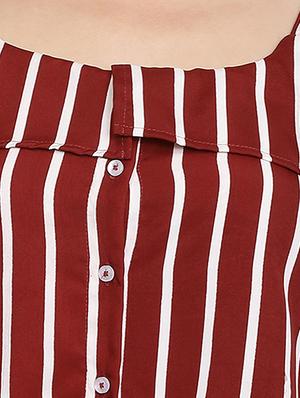 tie front striped top - 16288613 - Standard Image - 5