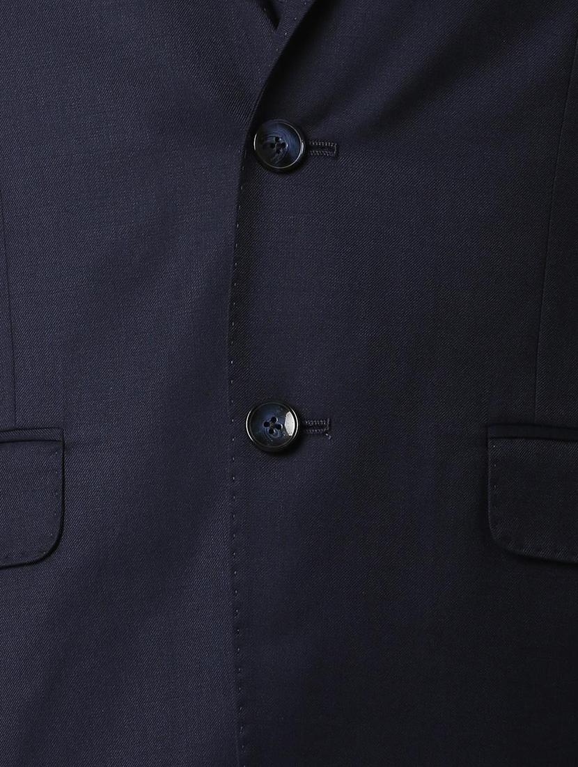 navy blue solid single breasted suit - 16289356 - Zoom Image - 4