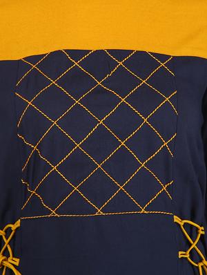 contrast solid kurta palazzo set - 16289358 - Standard Image - 4
