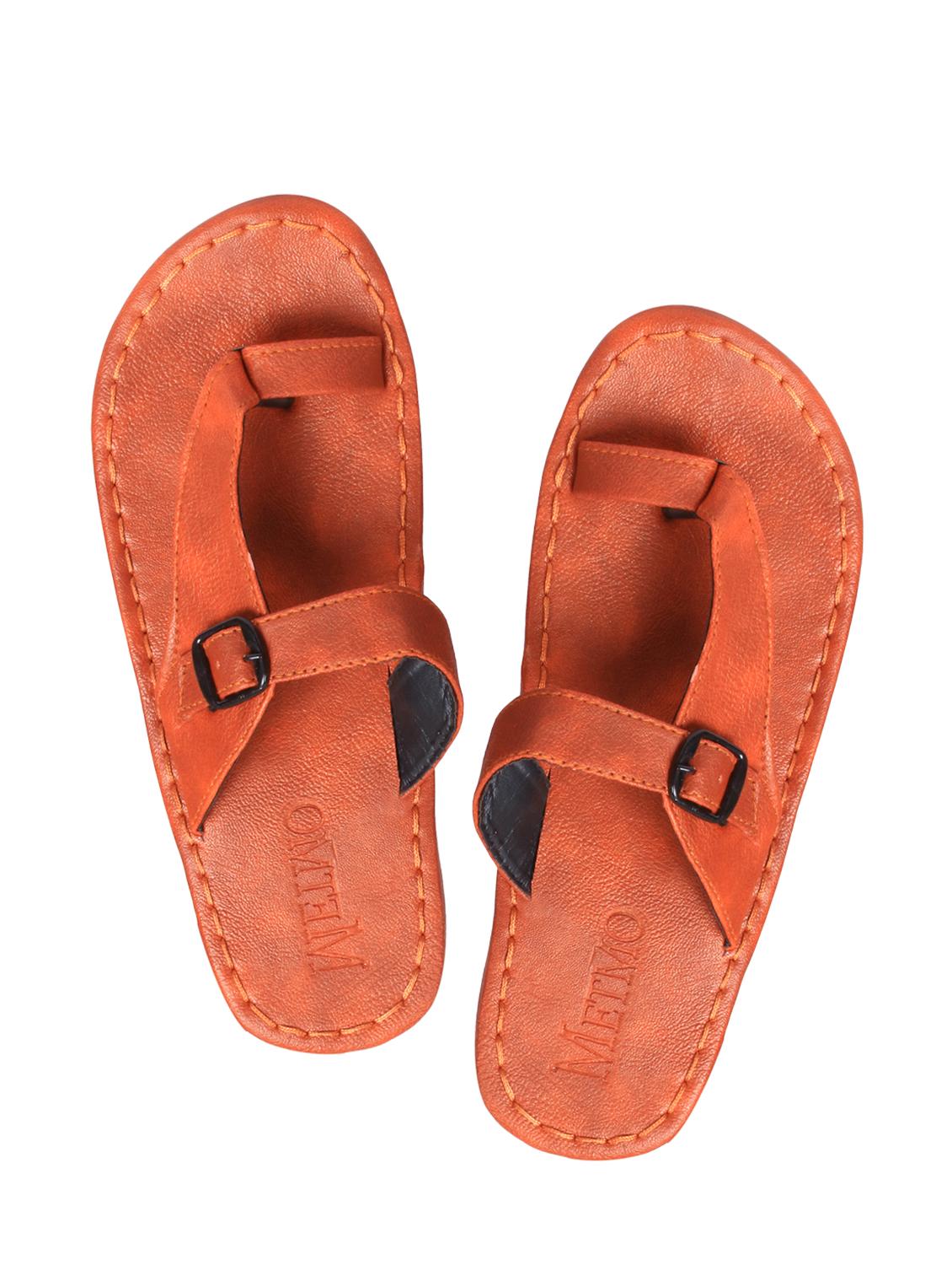 tan leatherette slip on slippers - 16289368 - Zoom Image - 1