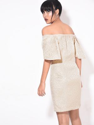 off shoulder sheath dress - 16289439 - Standard Image - 3
