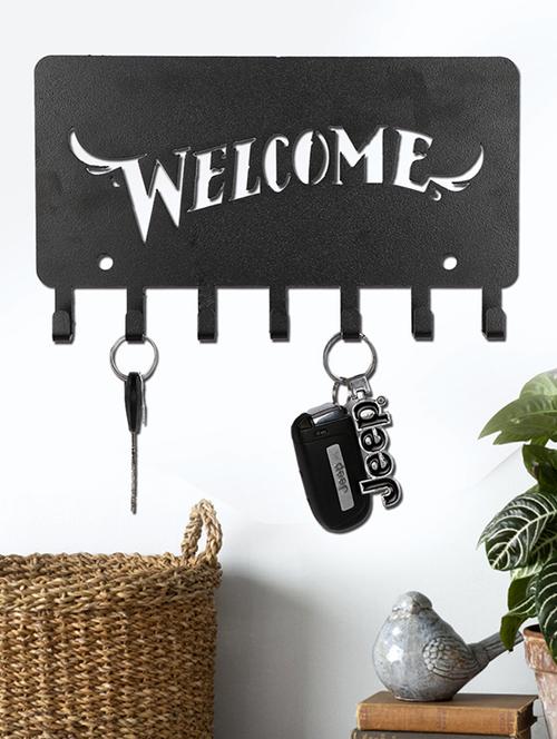 Sehaz Artworks Metel Wall Hooks for keys | 7 Hook Welcome Wall Rack Holder for Kitchen Utensil | Hat Rack - 16289605 - Standard Image - 1