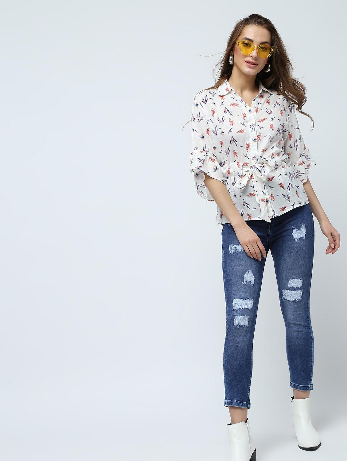 high rise stone washed jeans - 16289701 - Zoom Image - 1