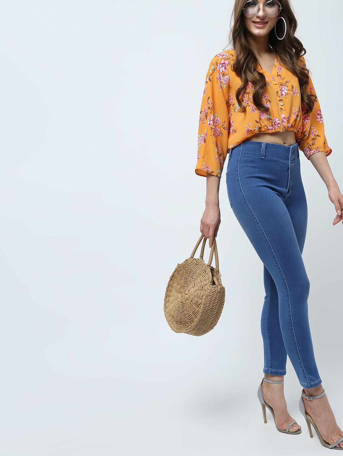 high rise stone washed jeans - 16289702 - Zoom Image - 1