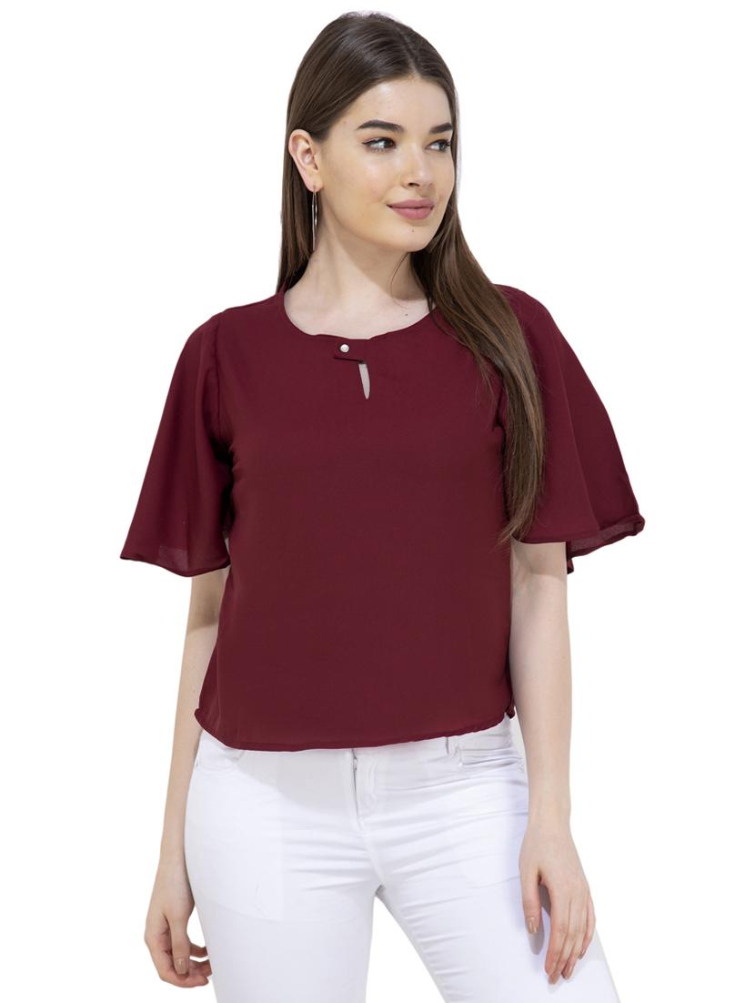 key hole neck short sleeved top - 16289724 - Zoom Image - 1