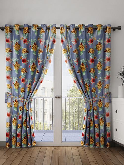 polyester solid pack of 2 room darking door curtain for bedroom, kitchen, kids or living room - 16289892 - Standard Image - 1