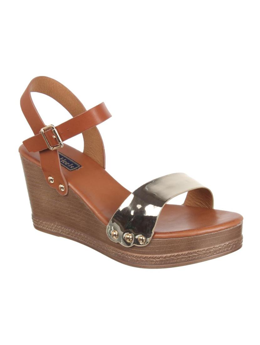 gold back strap wedges - 16290331 - Zoom Image - 1