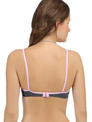 contrast seam bow patch plunge bra - 16291041 - Standard Image - 2