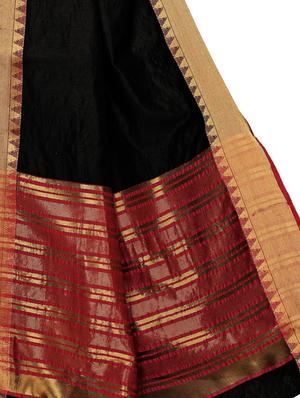 striped maheshwari saree with blouse - 16291620 - Standard Image - 4