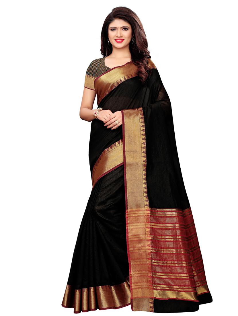 striped maheshwari saree with blouse - 16291620 - Zoom Image - 1