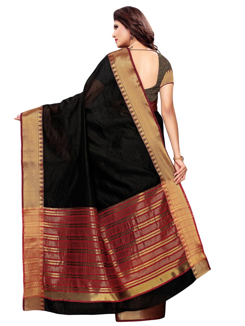 striped maheshwari saree with blouse - 16291620 - Zoom Image - 2