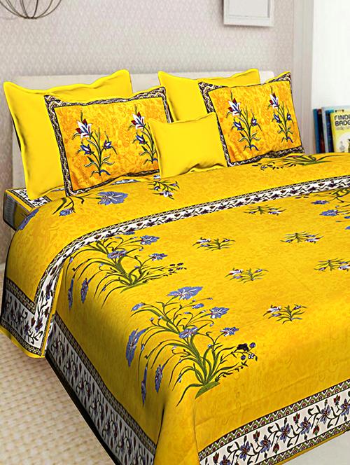 cotton bedsheet with 2 pillow covers - 16291628 - Standard Image - 1