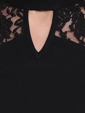lace sleeved choker neck top - 16291671 - Standard Image - 5