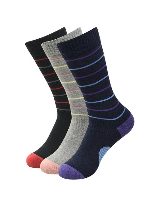 set of 3 multi colored cotton knee length sock - 16291878 - Standard Image - 1