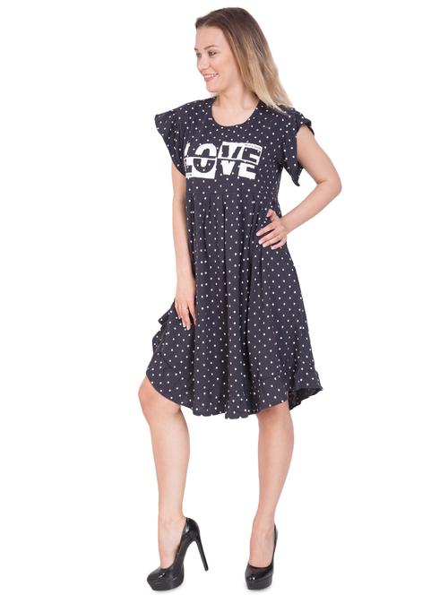 ruffle detail graphic print a-line dress - 16292087 - Standard Image - 1
