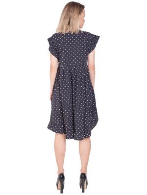 ruffle detail graphic print a-line dress - 16292087 - Standard Image - 3