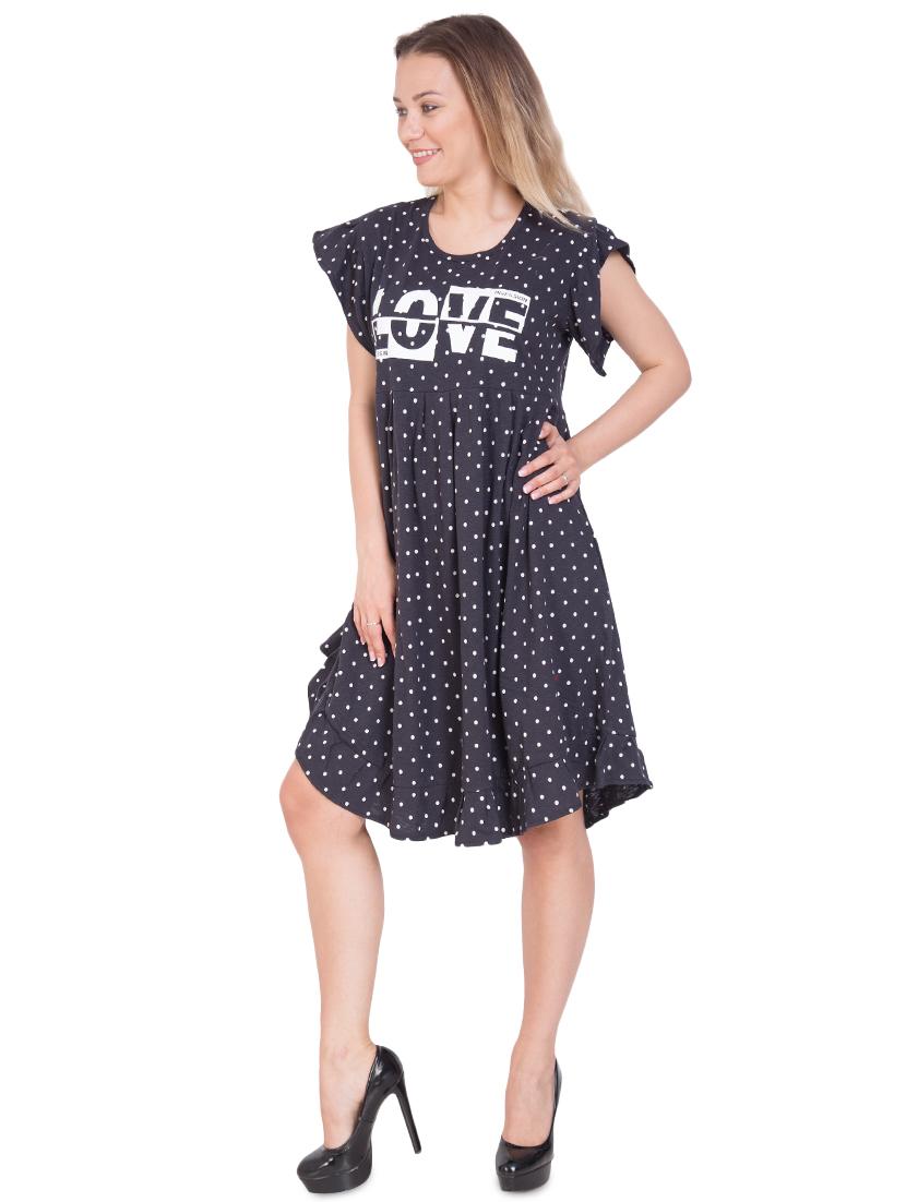 ruffle detail graphic print a-line dress - 16292087 - Zoom Image - 1