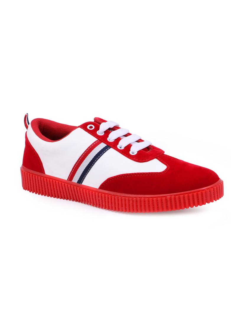 red suede lace up sneakers - 16292247 - Zoom Image - 1
