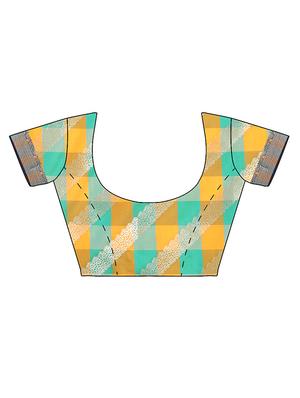 checkered kanjivaram saree with blouse - 16292546 - Standard Image - 3